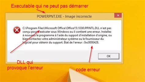 Erreur Image incorrecte n est pas conçu pour s exécuter sous Windows ou il contient une erreur