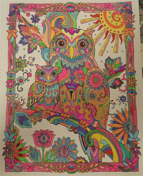 Intricate Owls Gel Pens Owl Coloring Pages Owl Art Colorful Art