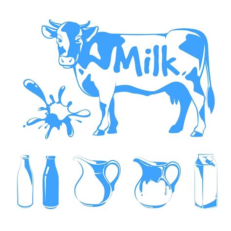 Free Vector Vector Elements For Milk Logos Labels And Emblems Food