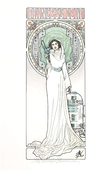 Princess Leia Art Nouveau By Mybeautifulmonsters On Deviantart
