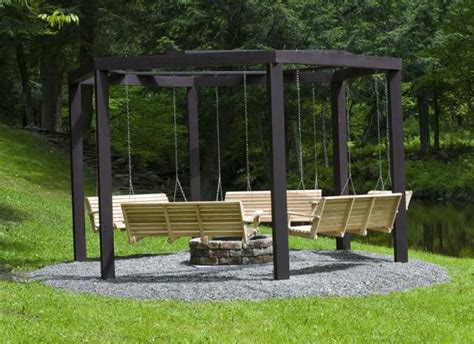 You can add a few chairs around it, their designs entirely up to your selection, and have a a square fire pit isn't really a common sight, but when there is one, it is truly a delight. Awesome Fire Pit Swing Set | Home Design, Garden ...