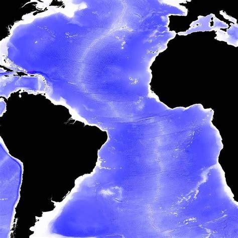 Atlantic Ocean Bathymetry Map