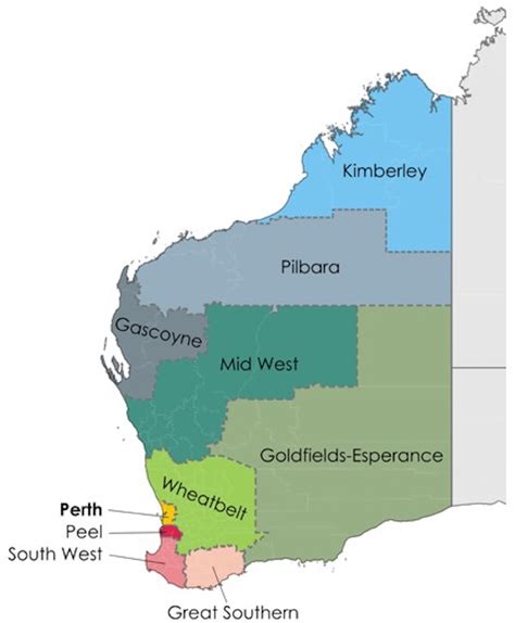 Regions Of Western Australia The Regions To Be Studied As Part Of