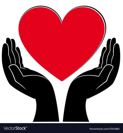 Human Hands Holding A Heart Royalty Free Vector Image