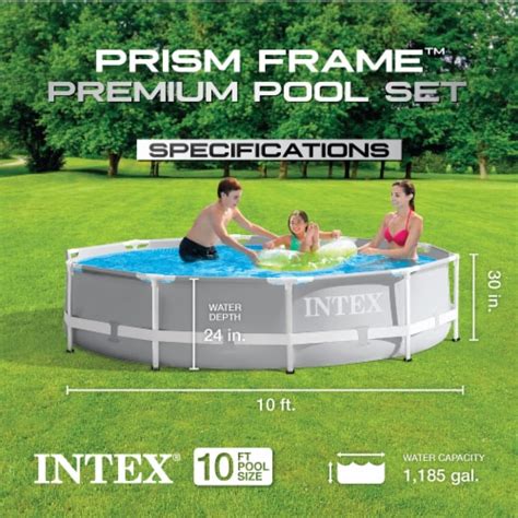 Intex 10x30 Prism Metal Frame Round Outdoor Above Ground Swimming Pool