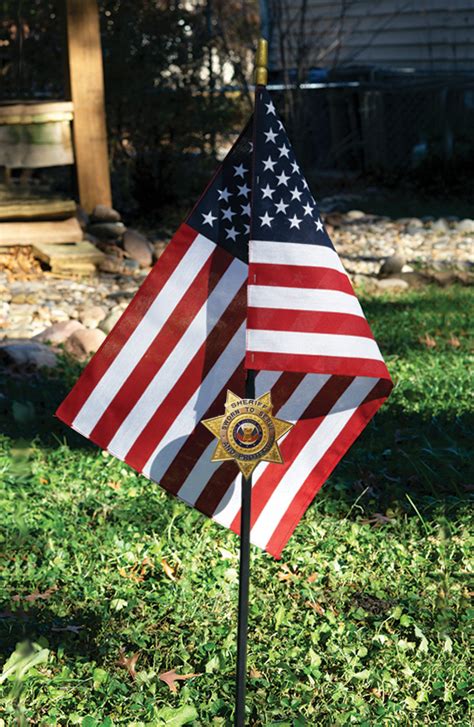 Allied Veteran Grave Marker With 30 Inch American Cemetery Flag With