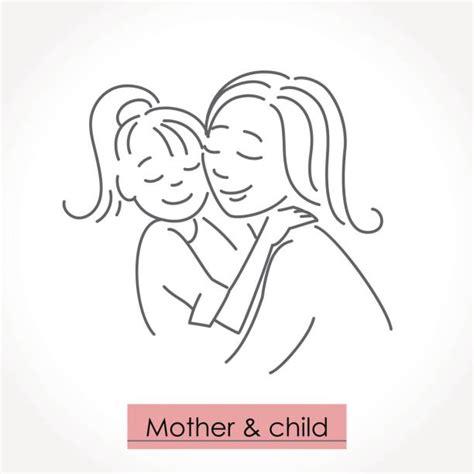 Drawing Of Mother And Daughter Hugging Mother And Daughter Hugging