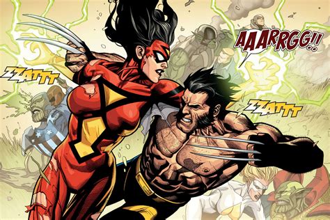 Spider Woman Skrull Queen Veranke Vs Wolverine By Jim Cheung Comics