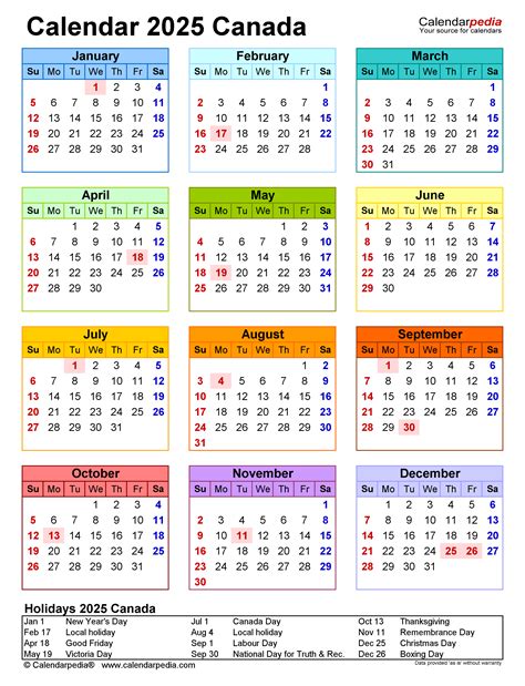 Canada Calendar 2025 Free Printable Pdf Templates