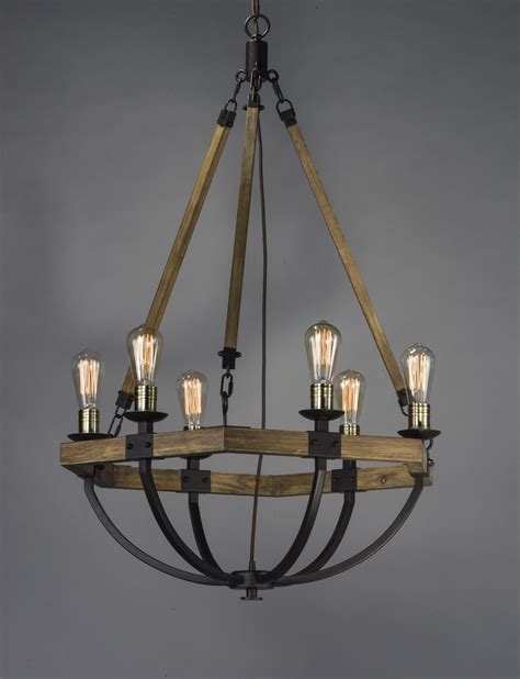 Lodge 6 Light Chandelier Chandelier Maxim Lighting