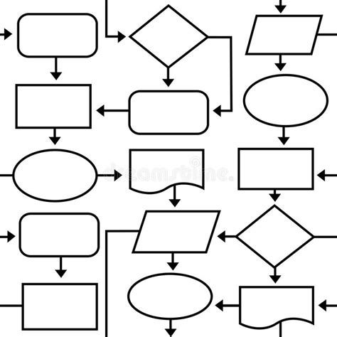 Flowchart Symbols Flow Arrows Programming Process Stock Vector