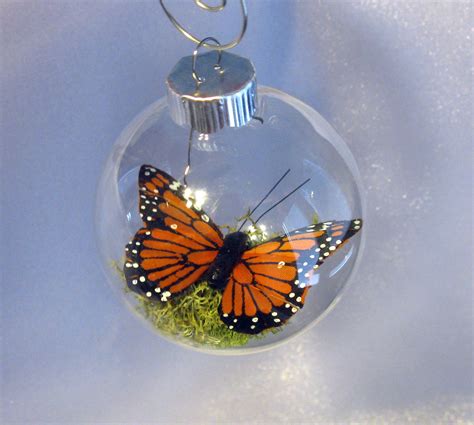 Butterfly Christmas Ornament Monarch Captive Inside Clear Etsy