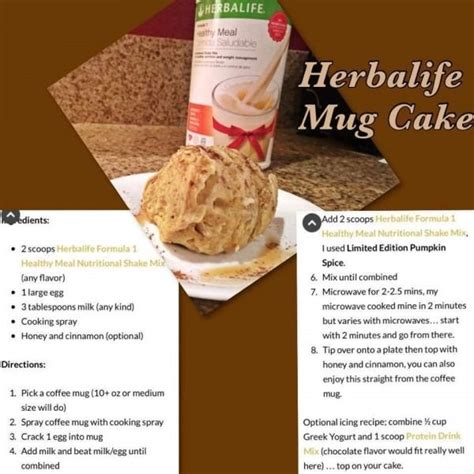 Chicken soup 8 oz low sodium chicken broth 1/2 tsp. Herbalife Mug Cake (With images) | Herbalife recipes ...