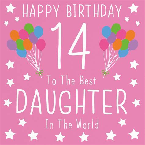 Daughter 14th Birthday Card Happy Birthday 14 To The Etsy
