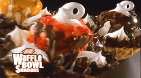 Dairy Queen Waffle Bowl Sundaes GIF Dairy Queen Waffle Bowl Sundaes
