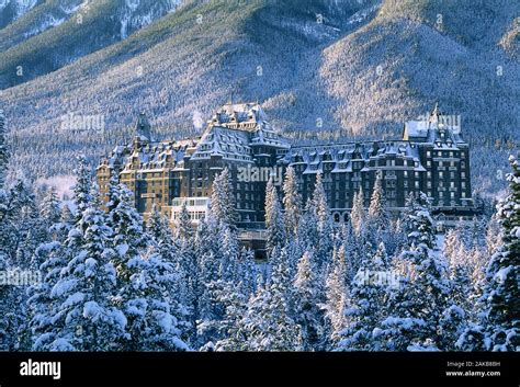 Banff Springs Hotel In Winter Banff National Park Alberta Canada