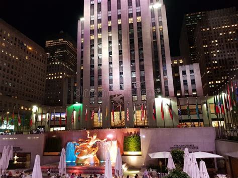 Rockefeller Center At Night Editorial Stock Photo Image Of Night