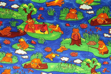 Happy Frogs Patchwork Craft Fabric Patchwork Fabric Fabric Crafts