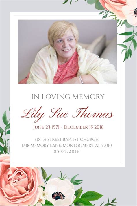 Memorial Poster For Funeral Memorial Service Poster Funeral Poster