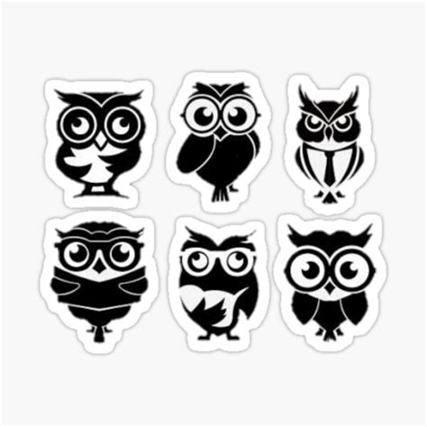 Cool Owls Sticker For Sale By Mukenan Redbubble
