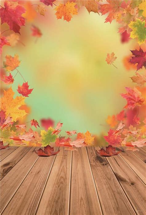 Buy Maple Leaves Autumn Wood Floor Backdrops Online Starbackdrop
