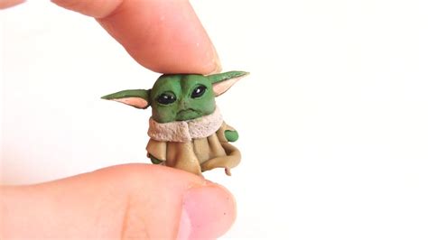 Tiny Baby Yoda Polymer Clay Sculpture Youtube