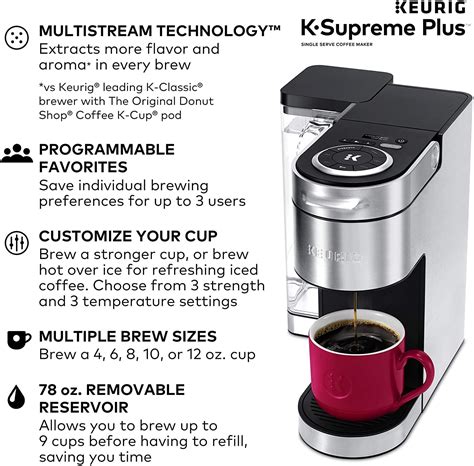 Keurig K Supreme Plus Coffee Maker Single Serve K Cup Pod Coffee