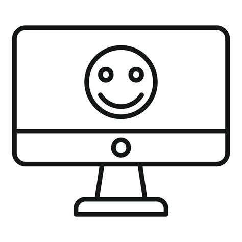 Smiling Emoji Monitor Icon Outline Style 14574231 Vector Art At Vecteezy