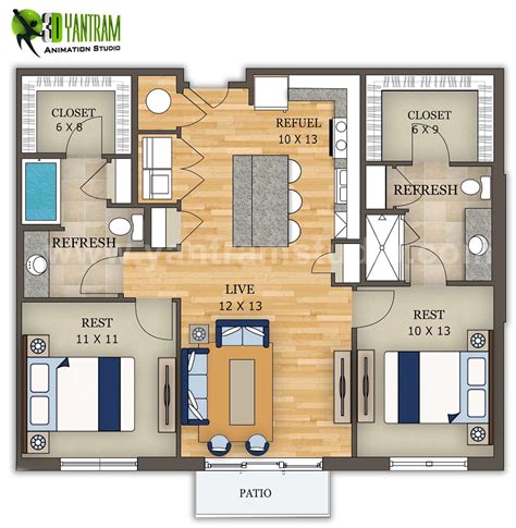 House Floor Plan Design By Yantram Architectural Visualisation Studio