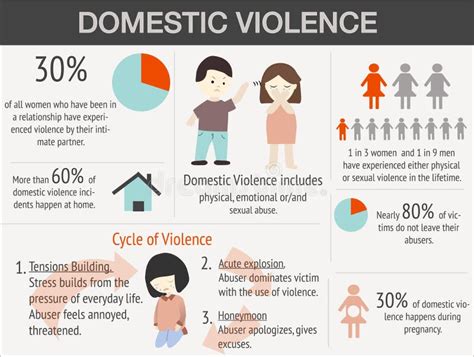 Domestic Violence Infographic With Sample Data Stock Vector