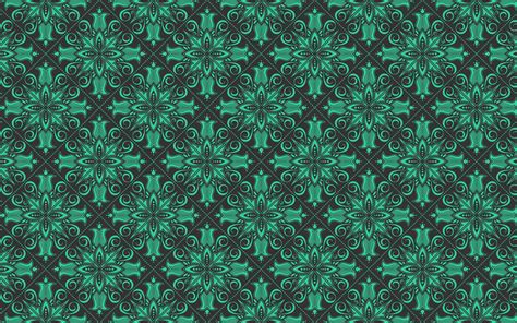 Download Wallpapers Green Damask Pattern 4k Vintage Floral Pattern