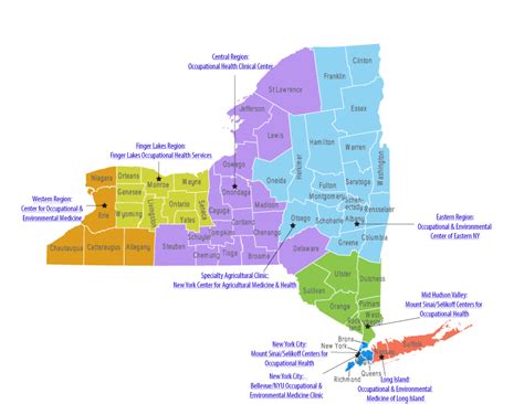 Map Of New York State Outlining The Individual Regions