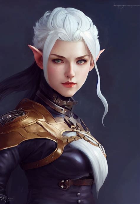 Character Design Woman With White Hair Wearing Midjourney
