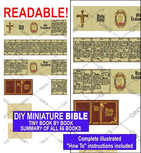 Diy Miniature Bible Parts Old Style Etsy Miniature Bible