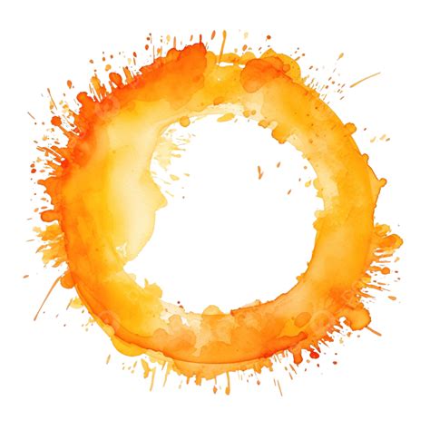 Abstract Orange Watercolor Splash Paint Stain Background Circle