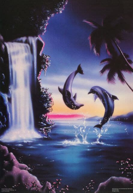 Lot Of 2 Posters Animal Dolphin Waterfall Free Shipping 3162
