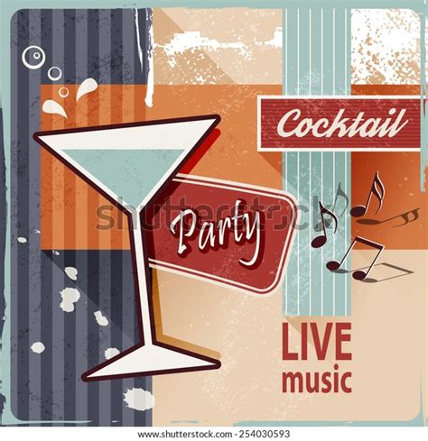 retro cocktail party vintage poster art stock vector royalty free 254030593 shutterstock