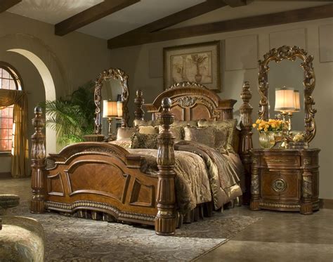 Such setup becomes a practical option in decorating rooms rather than picking out the furniture pieces individually. Villa Valencia Bedroom Set | 4 Poster King Bedroom Set