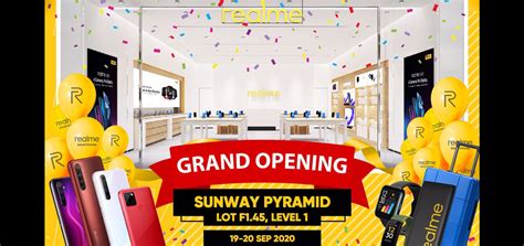 For more information and source, see on this link : realme Sunway Pyramid体验店9月19日开幕，优惠高达50%! - Mdroid