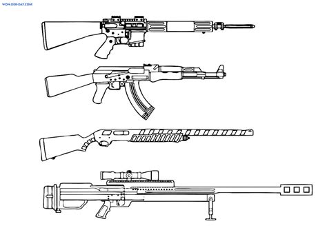 Dibujos De Pistolas Para Colorear