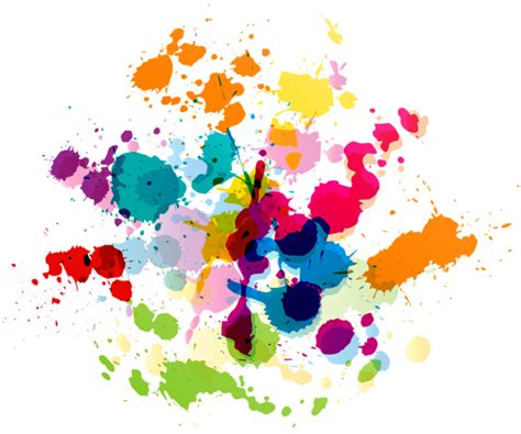 Colorful Paint Splatter Transparent Clip Art Image