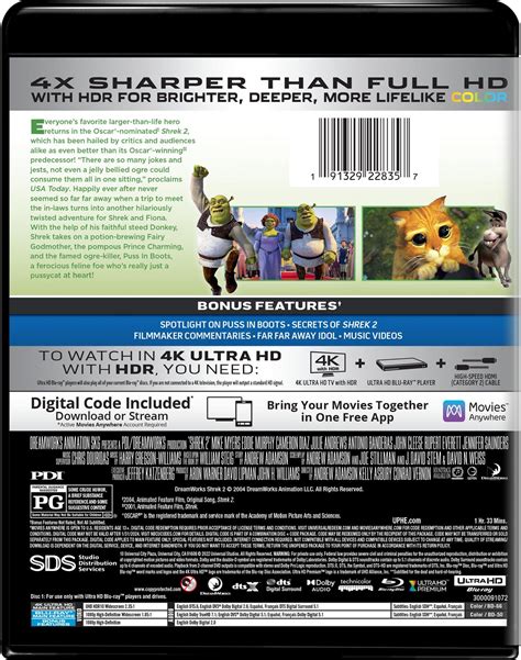 Shrek 2 4k Ultra Hd Blu Ray Digital Copy