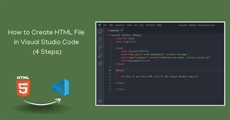 How To Create Html File In Visual Studio Code 4 Steps