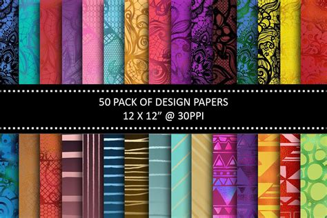 50 Digital Design Papers Mixed Lot Commercial Use Ok 12