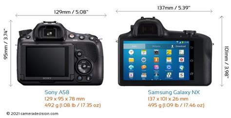 Sony A58 Vs Samsung Galaxy Nx Detailed Comparison