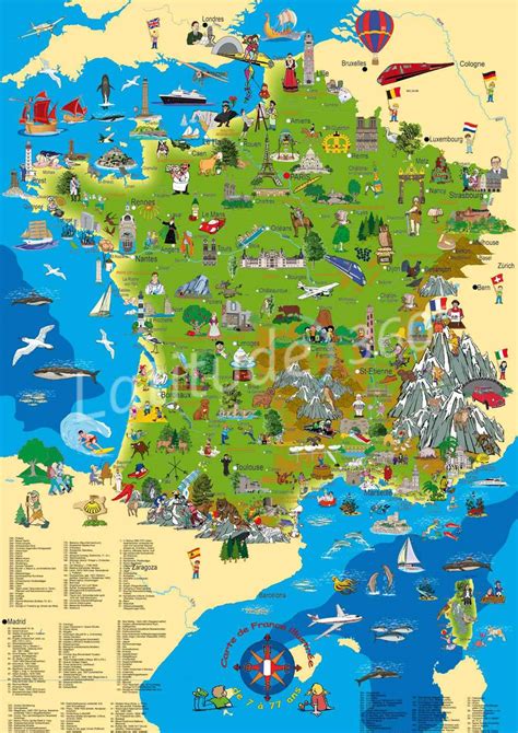 Carte de France touristique illustrée » Vacances - Guide Voyage