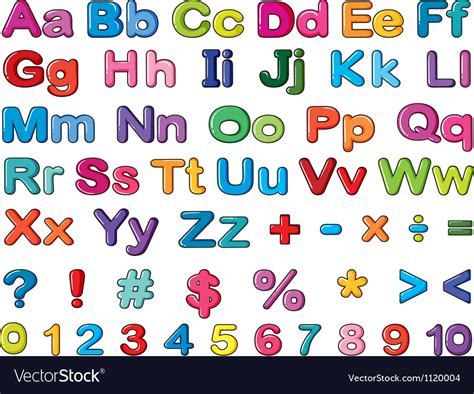 Alphabets And Numbers Royalty Free Vector Image
