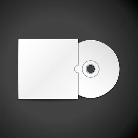 Capa De Disco Compacto De Papel Branco De Vetor Simulado Ilustração