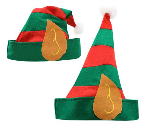 Christmas Elf Hat With Ears Santas Helper Xmas Adults Novelty Funny