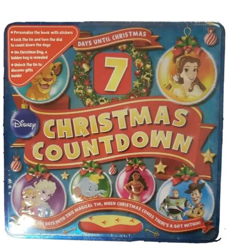 New Disney Christmas Countdown Lock Tin Advent Calendar 128p Customized